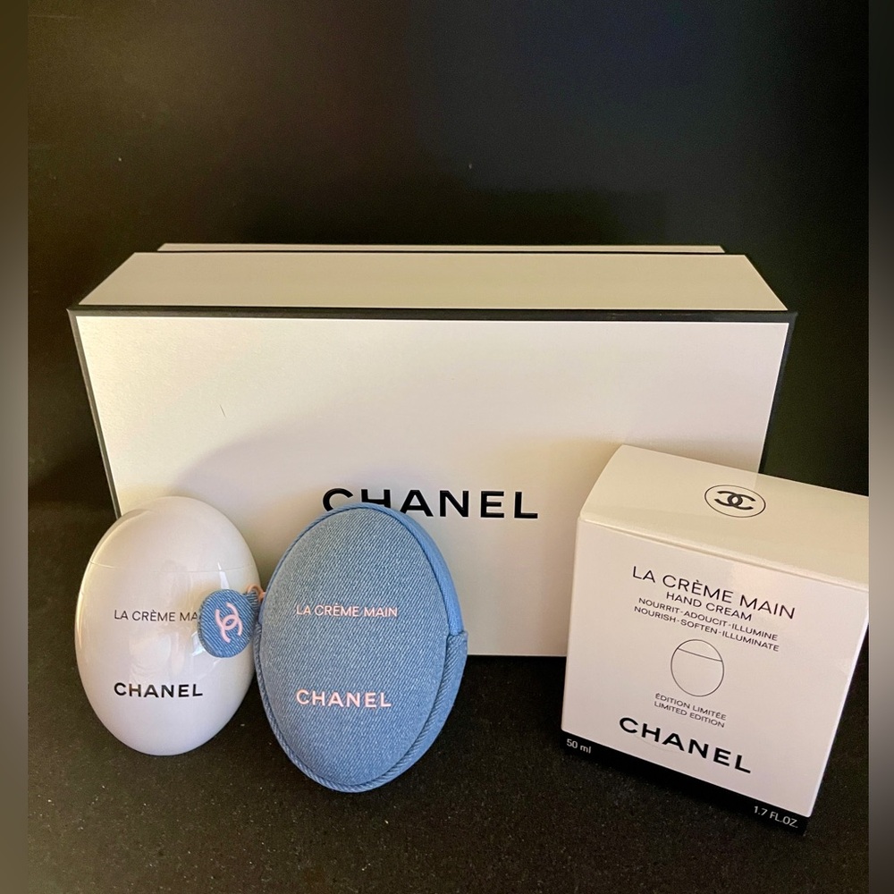 NEW CHANEL La Crème Main Hand Crème with a Limited edition denim pouch